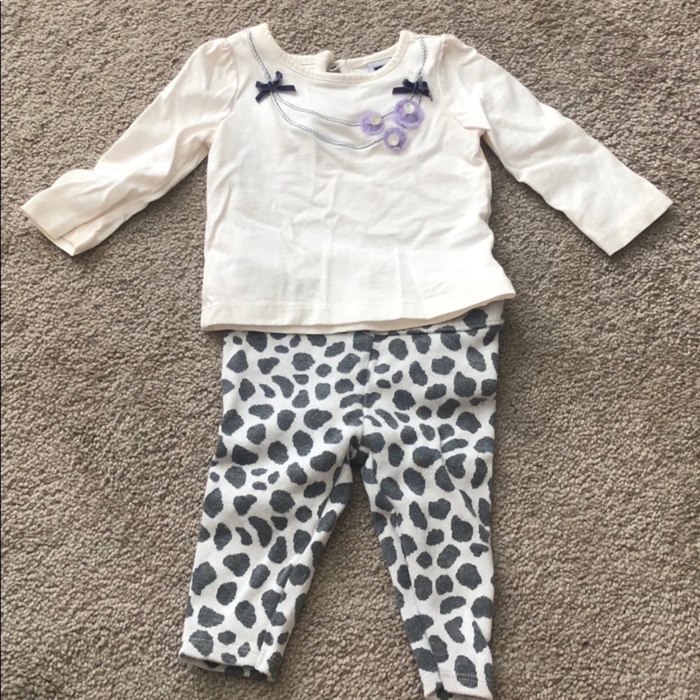 Janie and Jack cheetah print pants with shirt